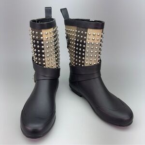 Burberry Studded Moto Holloway Rain Boots